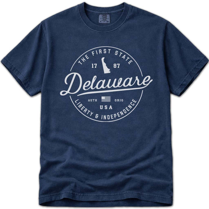 Delaware T Shirt, The First State - Navy