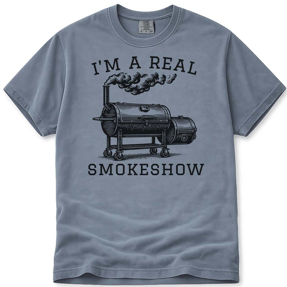 Dad Smokeshow Meat Smoker T-Shirt - Blue Jean