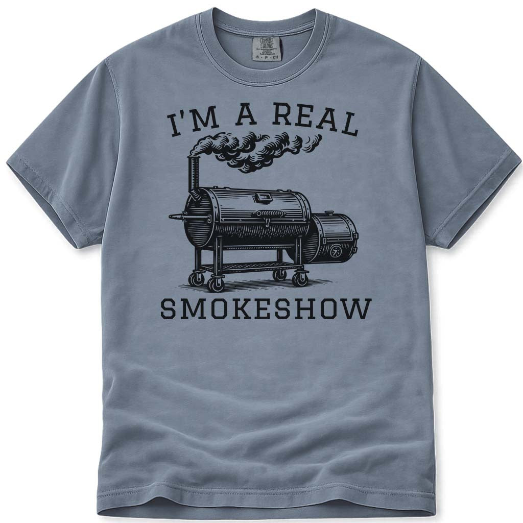 Dad Smokeshow Meat Smoker T-Shirt - Blue Jean