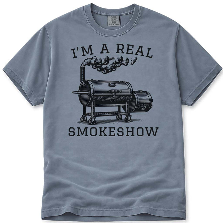 Dad Smokeshow Meat Smoker T-Shirt - Blue Jean