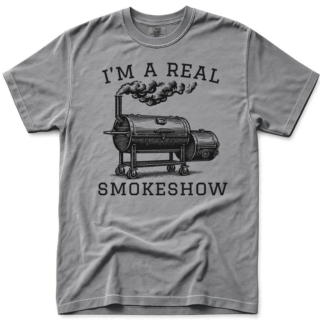 Dad Smokeshow Meat Smoker T-Shirt - Grey
