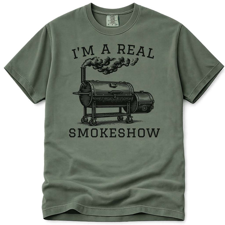 Dad Smokeshow Meat Smoker T-Shirt - Moss