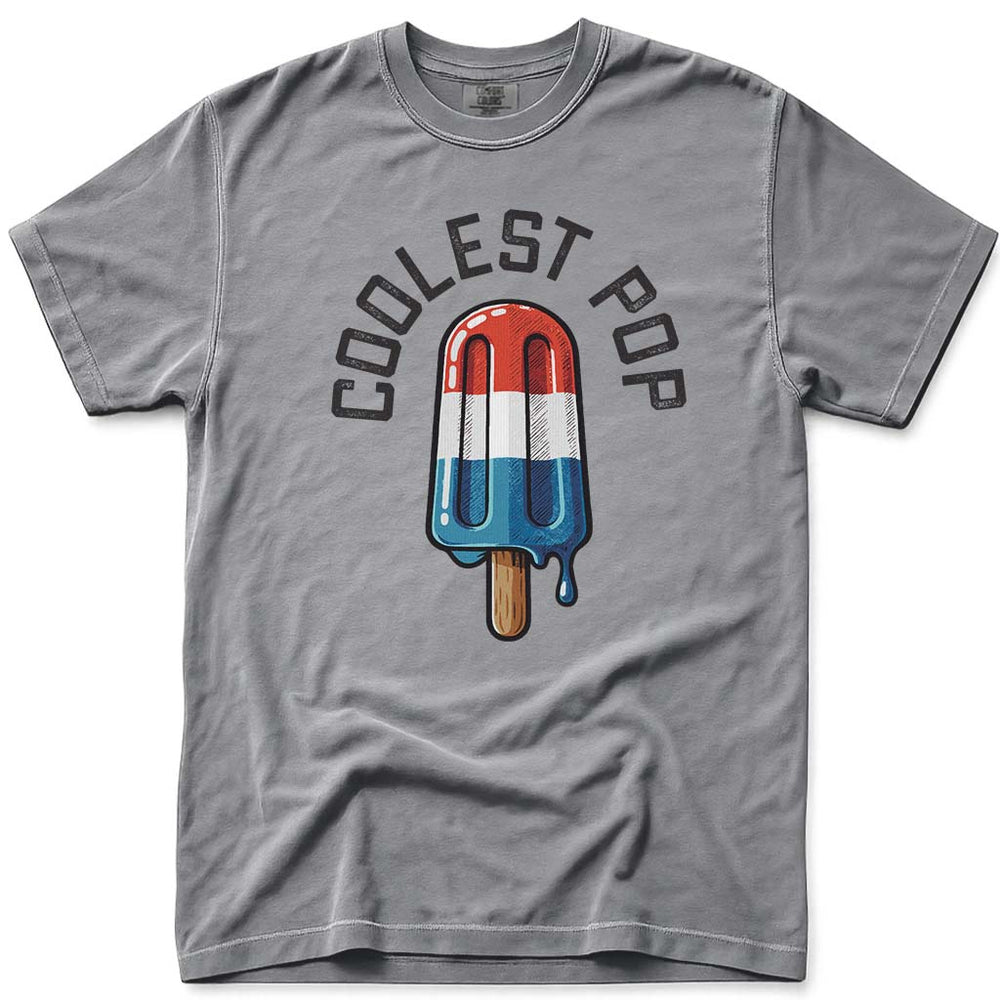 Dad The Coolest Pop Funny Shirt - Grey