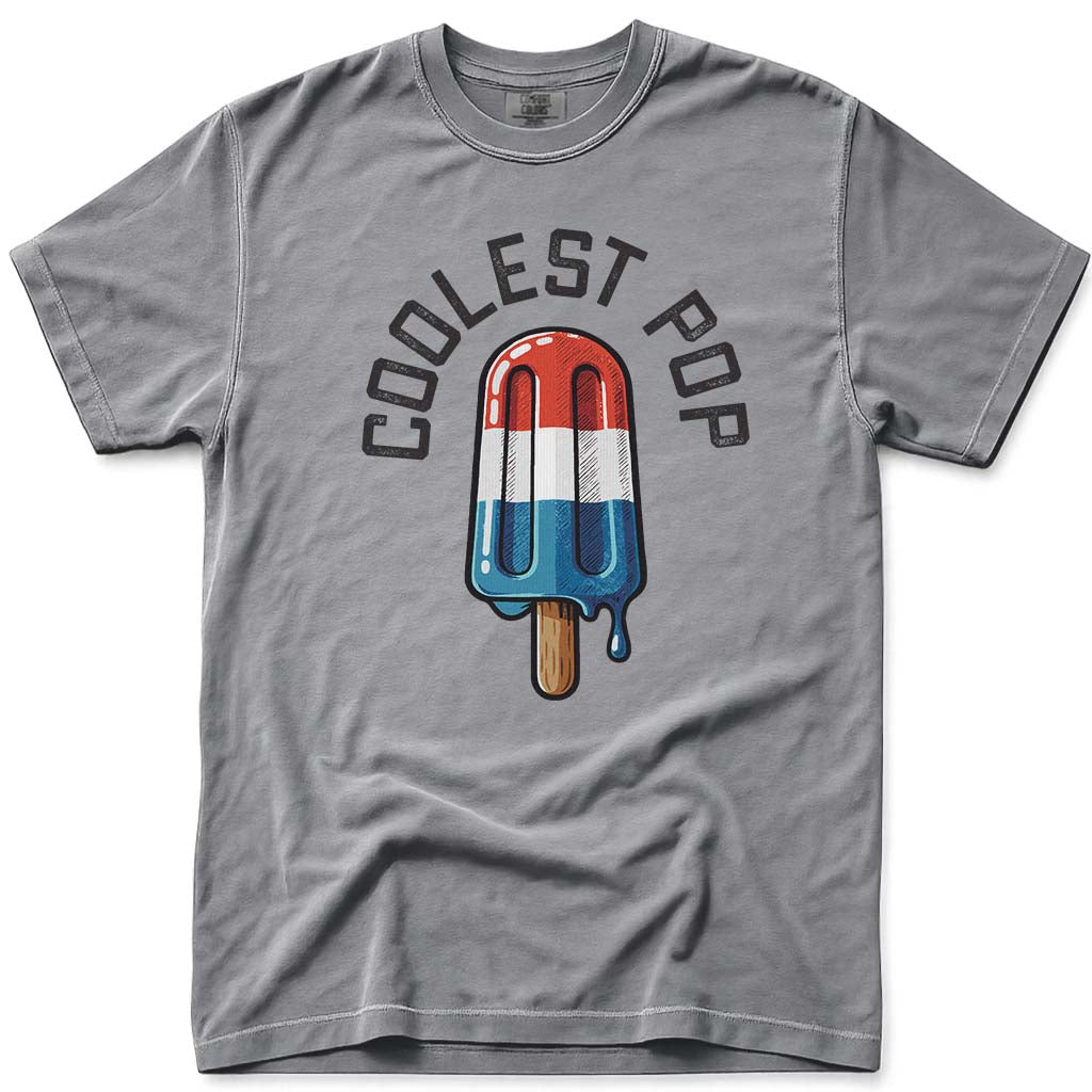 Dad The Coolest Pop Funny Shirt - Grey