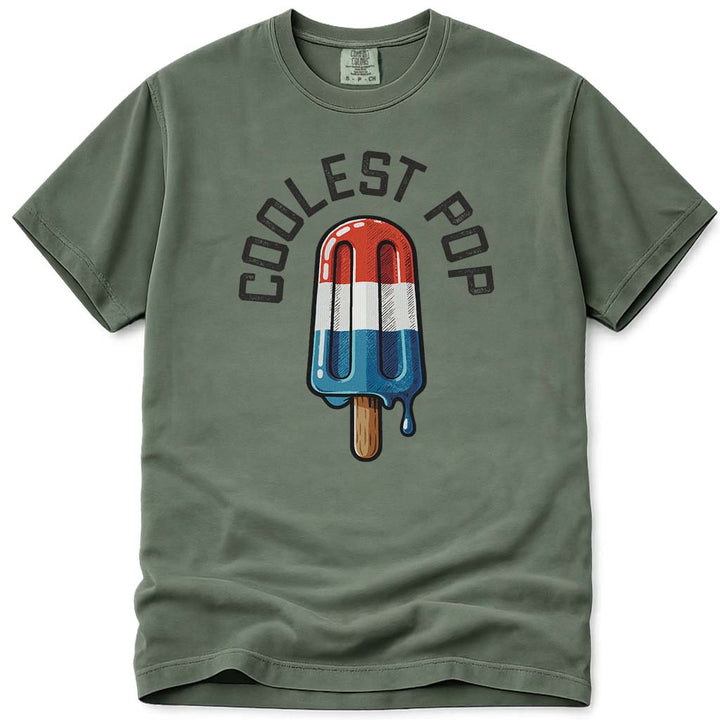 Dad The Coolest Pop Funny Shirt - Moss