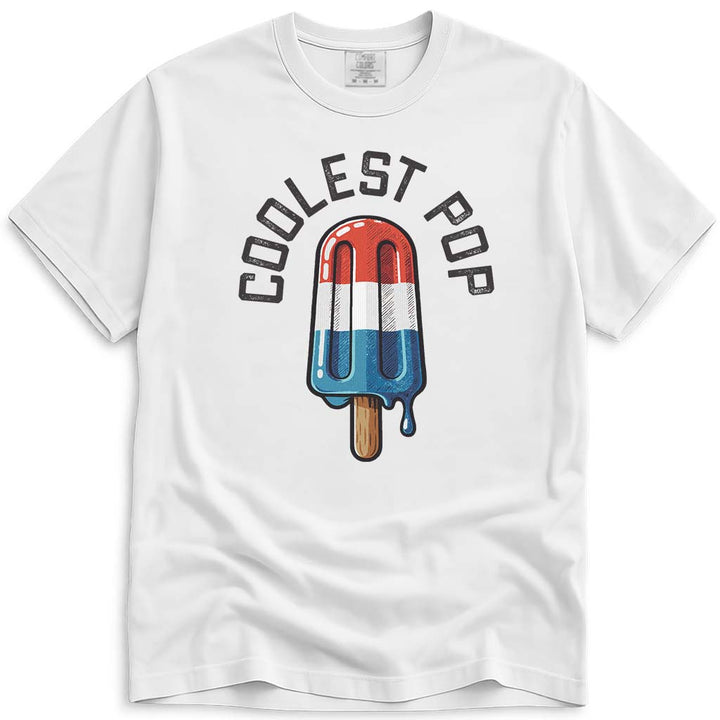 Dad The Coolest Pop Funny Shirt - White