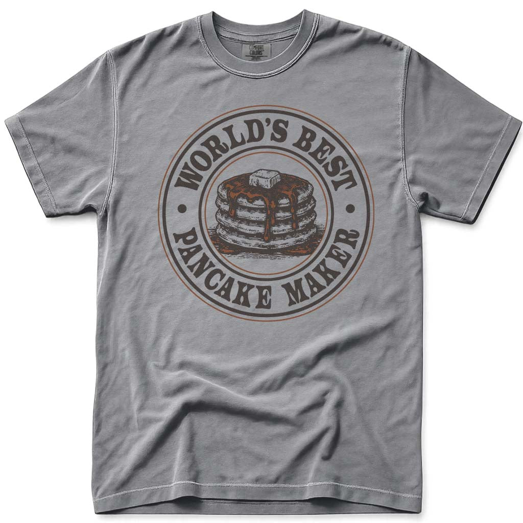 World's Best Pancake Maker Dad Tee - Grey