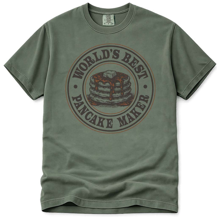 World's Best Pancake Maker Dad Tee - Moss