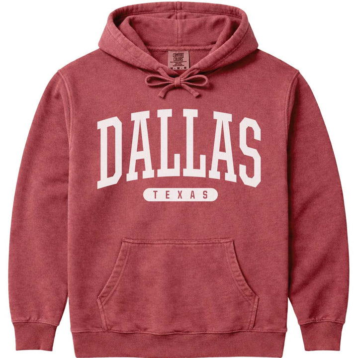 Dallas Texas Hooded Sweatshirt - Crimson