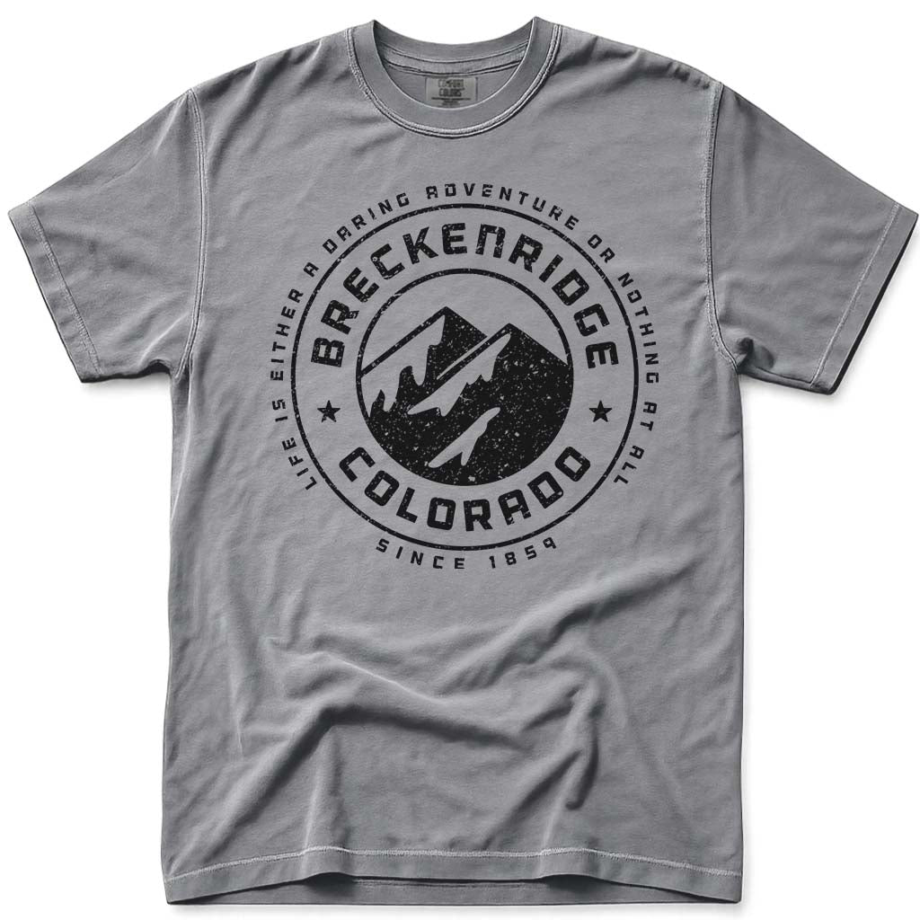Daring Adventure Breckenridge Colorado Tee T Shirt - Grey
