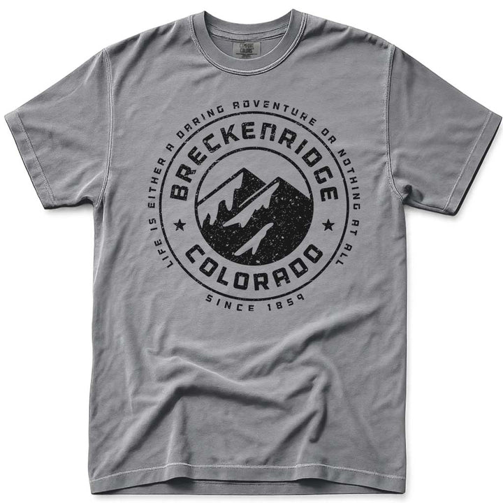 Daring Adventure Breckenridge Colorado Tee T Shirt - Grey