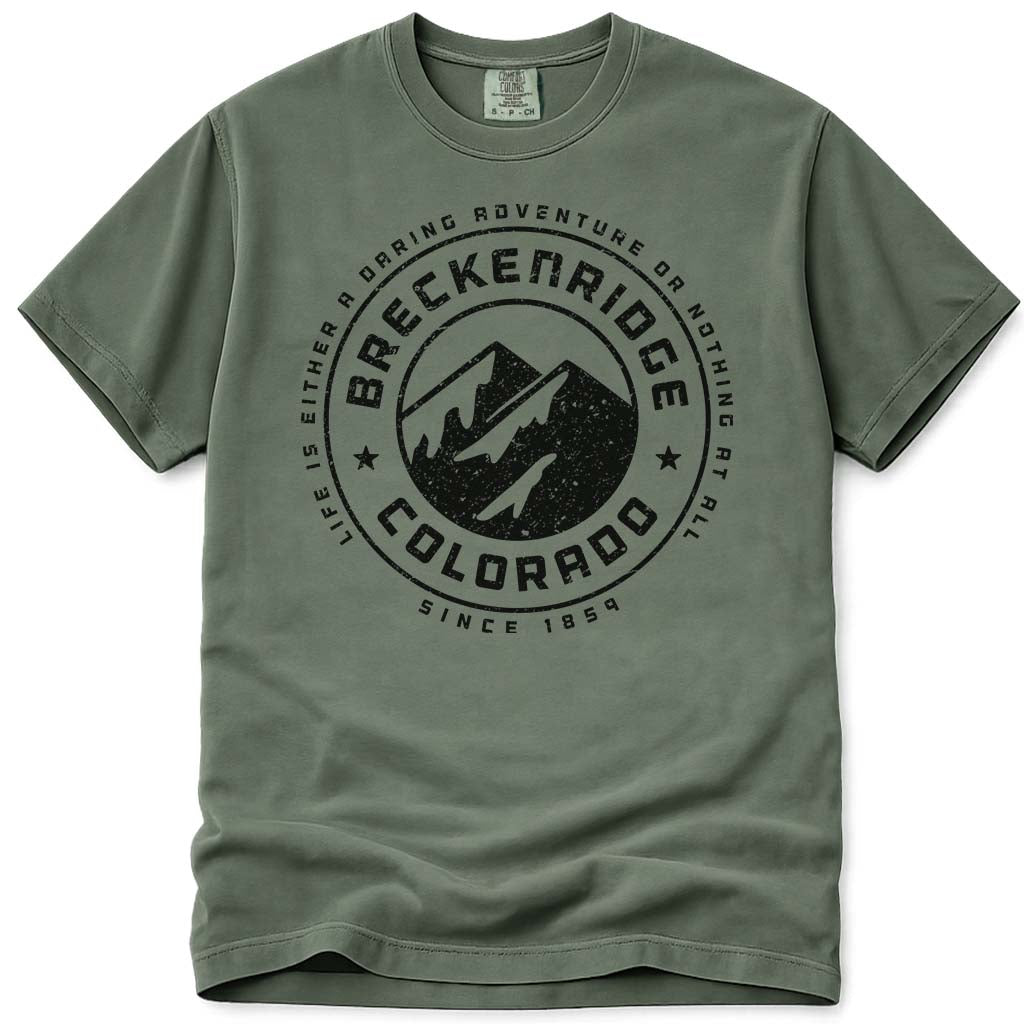 Daring Adventure Breckenridge Colorado Tee T Shirt - Moss