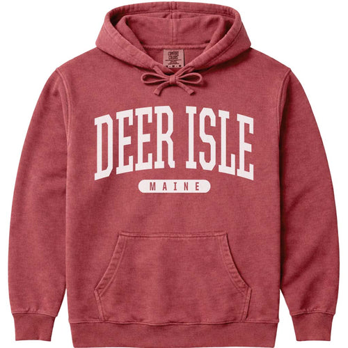 Vintage College Deer Isle Maine Hooded Sweatshirt