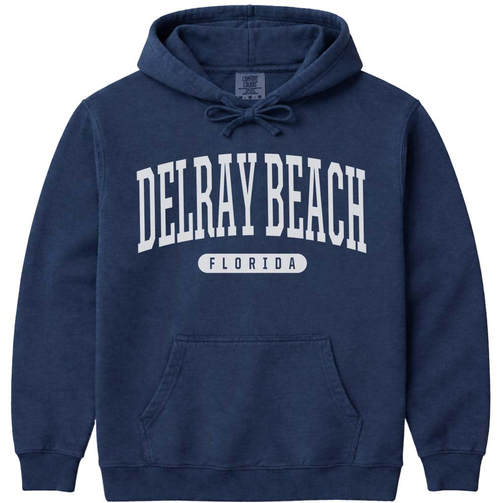 Delray Beach Florida Hooded Sweatshirt - Navy