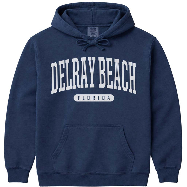 Delray Beach Florida Hooded Sweatshirt - Navy