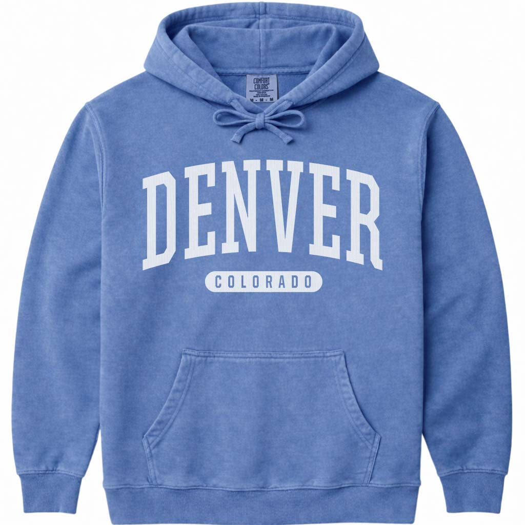 Denver Colorado Hoodie Sweatshirt - Flo Blue