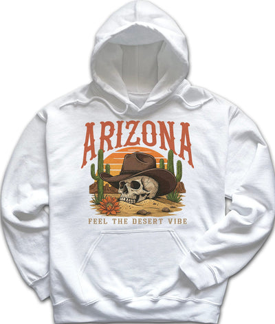 White Desert Skull Cowboy Arizona Hoodie