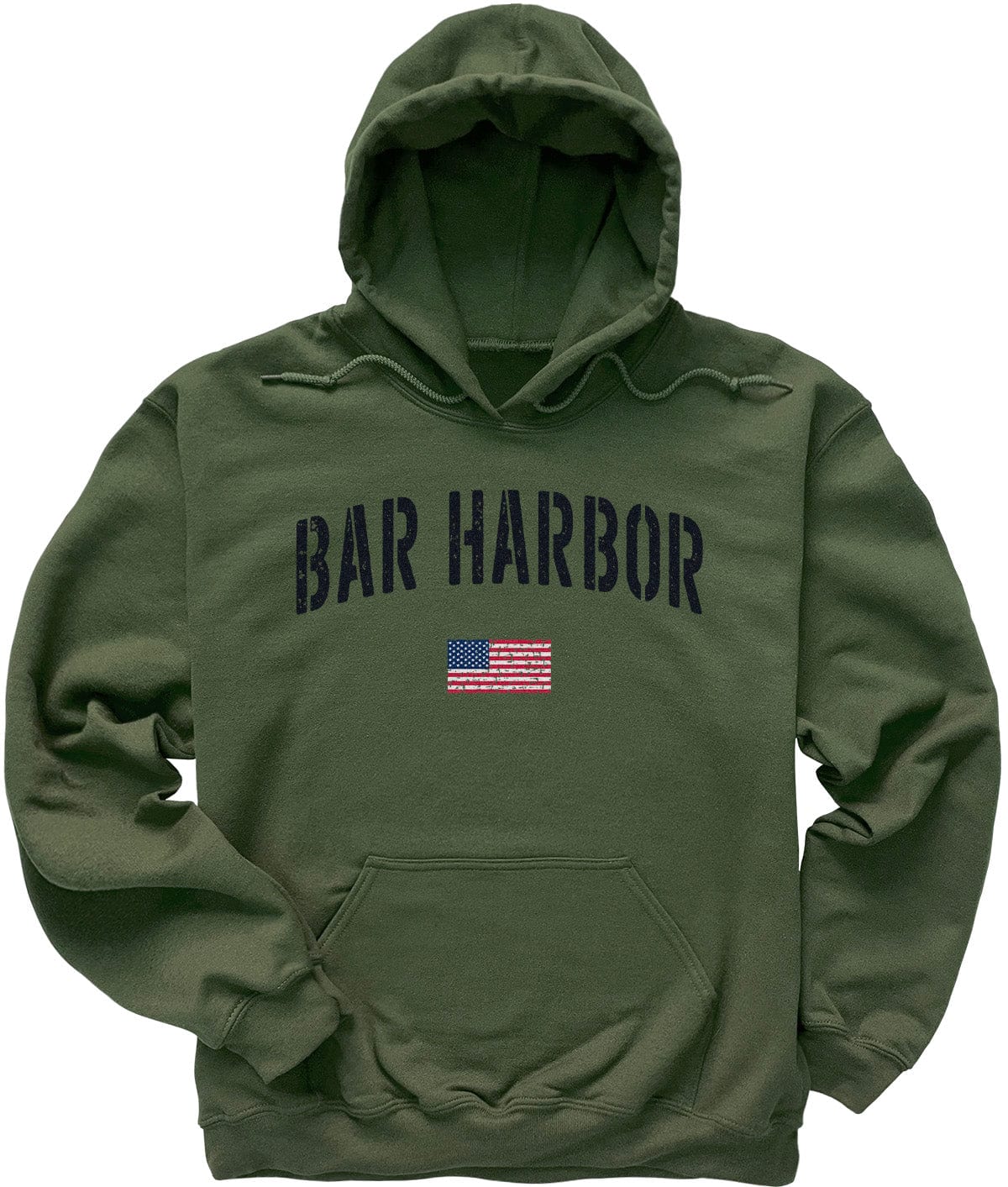 Distressed Stencil USA Vintage Bar Harbor Hoodie