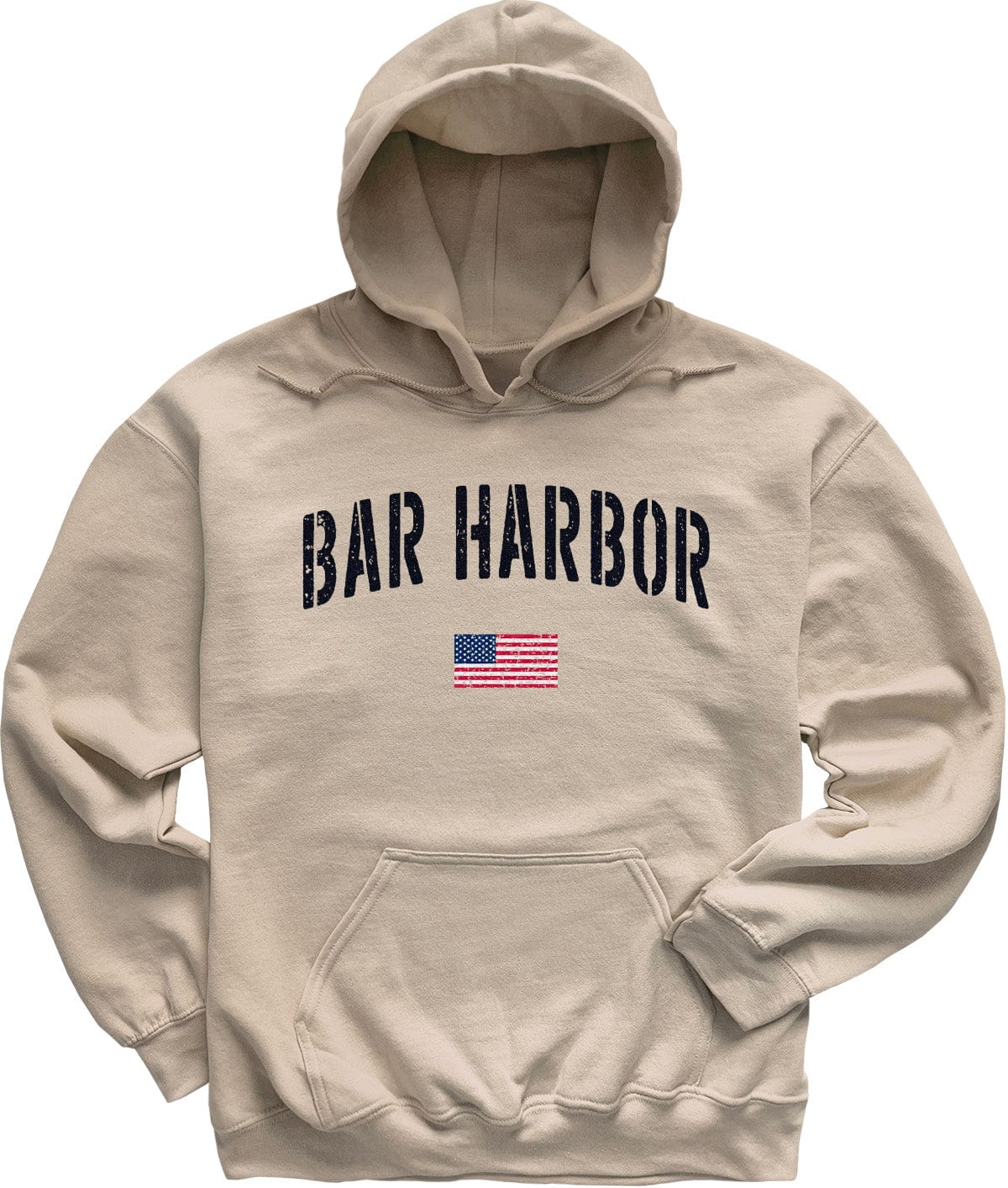Distressed Stencil USA Vintage Bar Harbor Hoodie