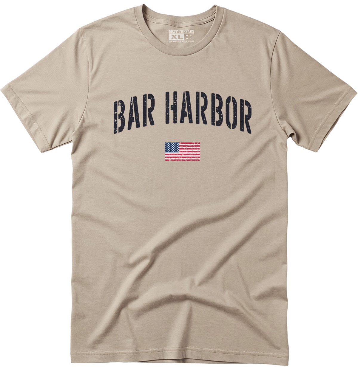 Distressed Stencil USA Vintage Bar Harbor T-Shirt