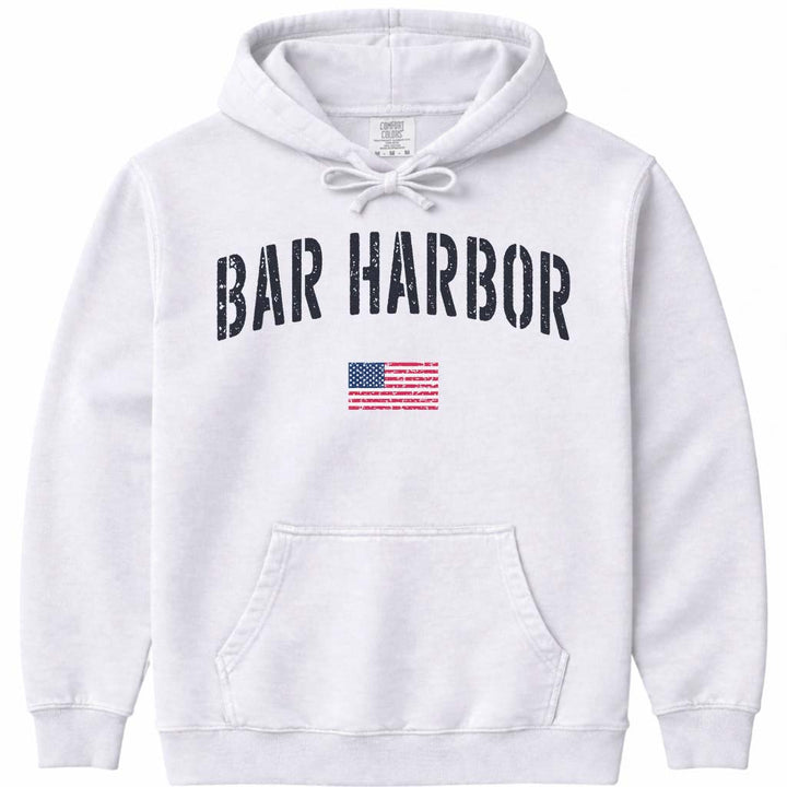 Distressed Stencil USA Vintage Bar Harbor Hoodie - White