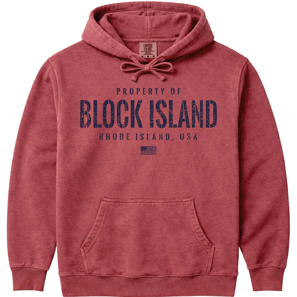 Property of Block Island Hooded Sweatshirt - Crimson