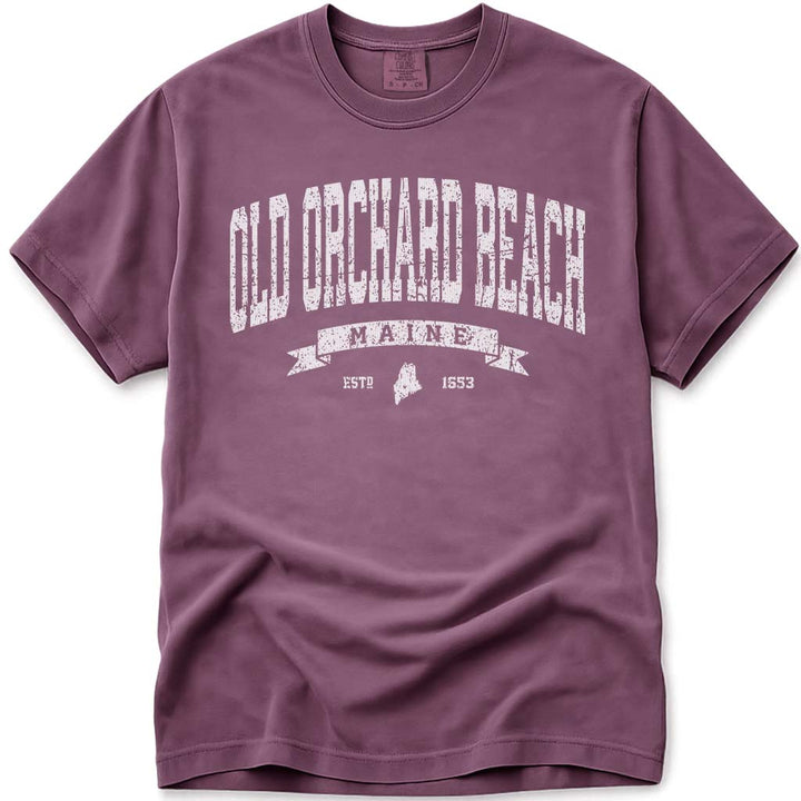 Distressed Vintage Old Orchard Beach T Shirt - Berry