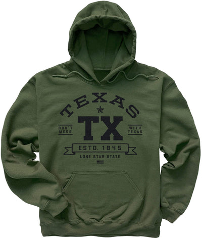 Military Green Olive Don't Mess With Texas Hoodie