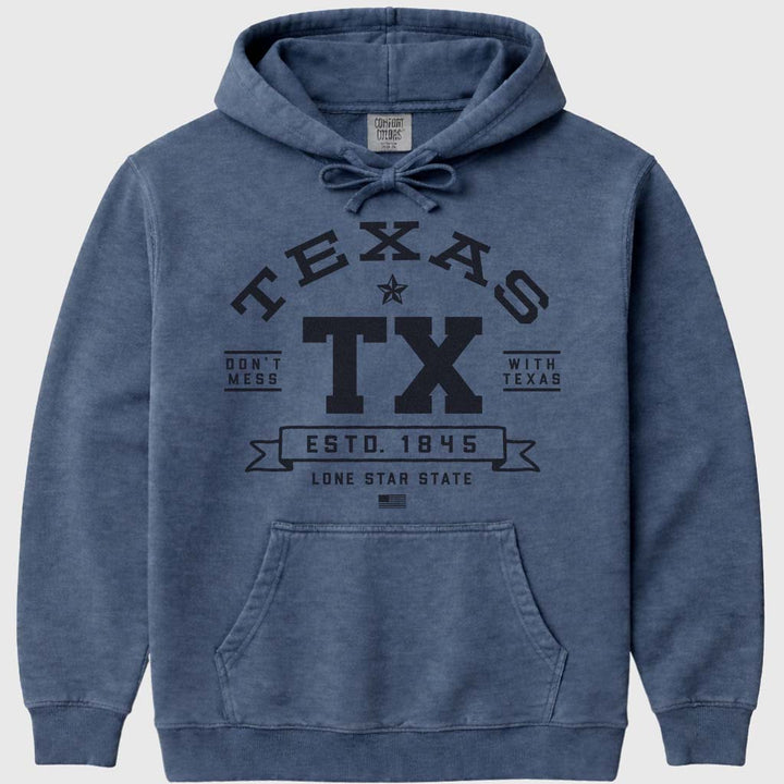 Don't Mess With Texas Hoodie Sweatshirt - Denim