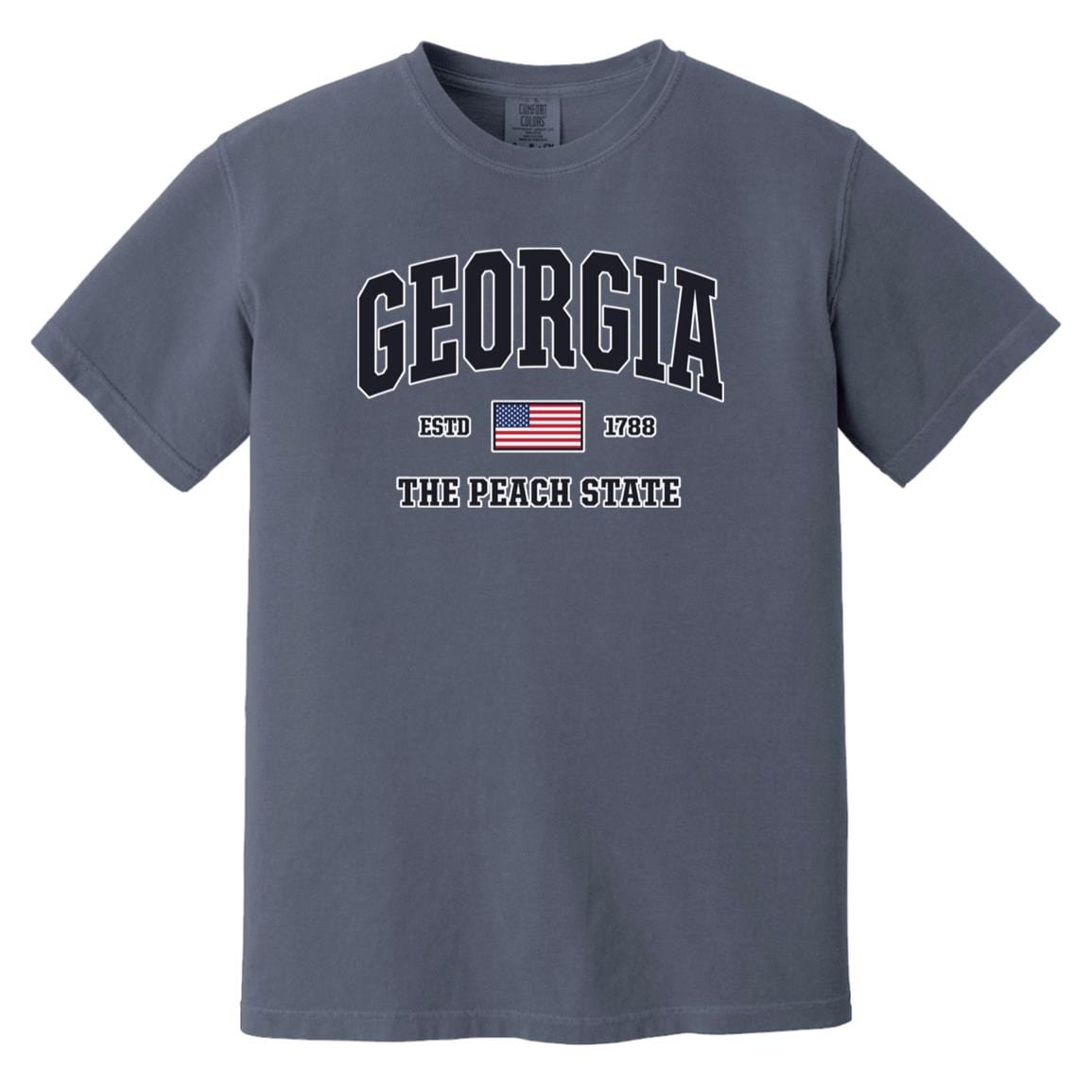 USA Flag Georgia Shirt - Patriotic GA Comfort Colors Tee