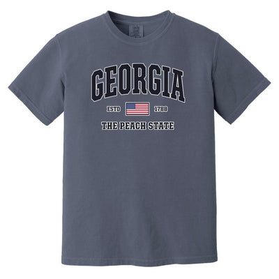 USA Flag Georgia Shirt - Patriotic GA Comfort Colors Tee