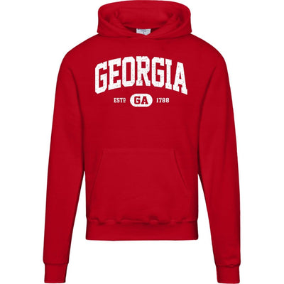 Red State of Georgia Hoodie - GA Champion Sweatshirt