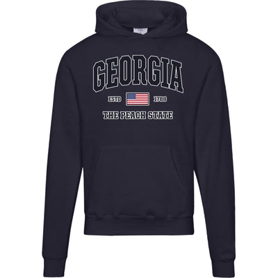 USA Flag Georgia Hoodie - Patriotic GA Champion Sweatshirt