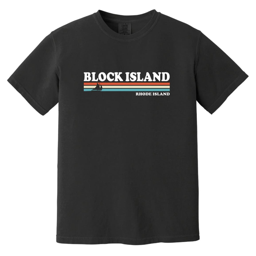 Retro Stripes Sailboat Block Island T-Shirt