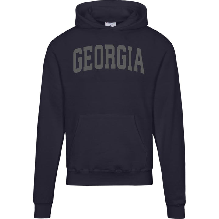 College Style Georgia Hoodie - GA Blackout Champion Sweatshirt