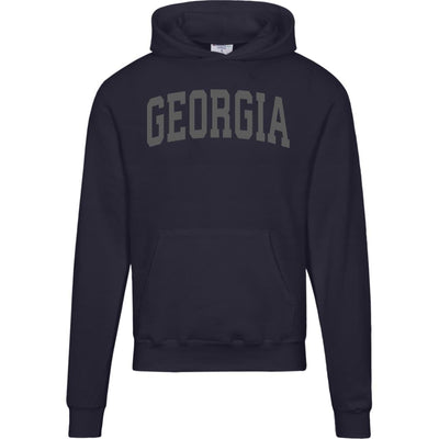 College Style Georgia Hoodie - GA Blackout Champion Sweatshirt