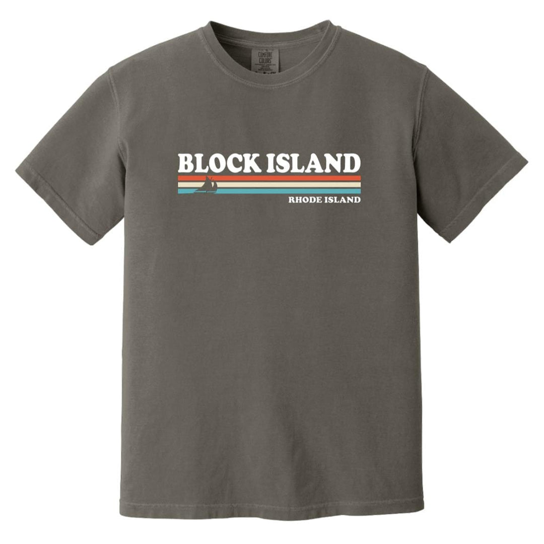 Retro Stripes Sailboat Block Island T-Shirt