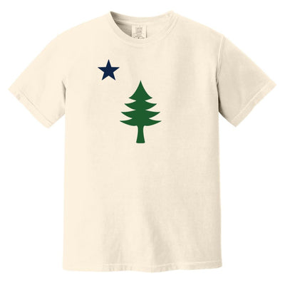 Maine 1901 Flag Tree & Star Oversized T-Shirt