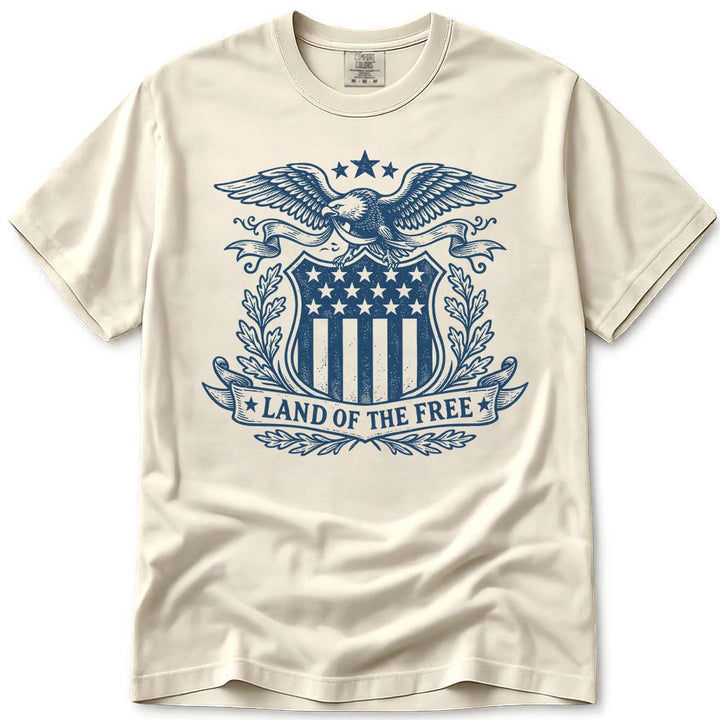 Eagle Land Of The Free USA Patriotic T Shirt - Ivory