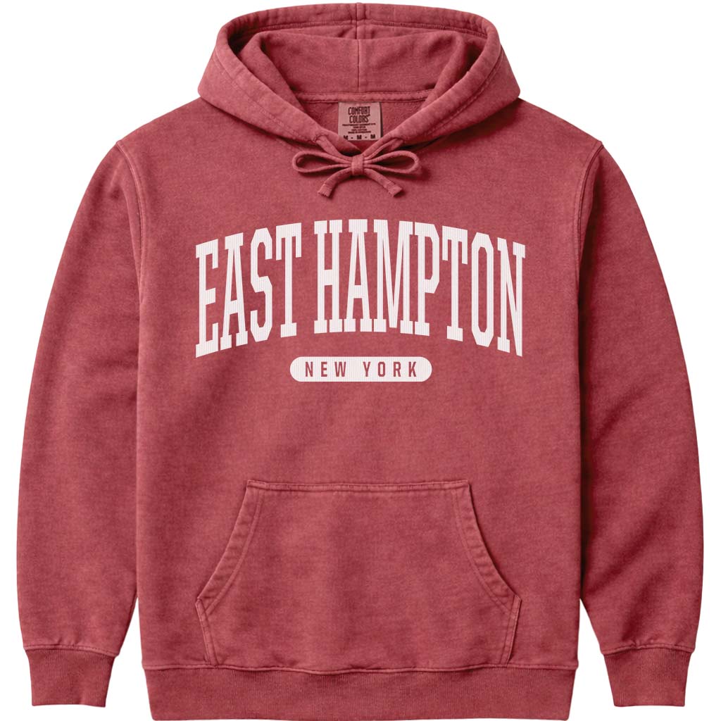 East Hampton New York Hoodie - Crimson