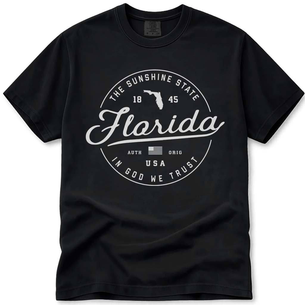 Florida T Shirt, The Sunshine State - Black