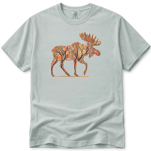 Fall Trees Floral Foliage Moose T Shirt