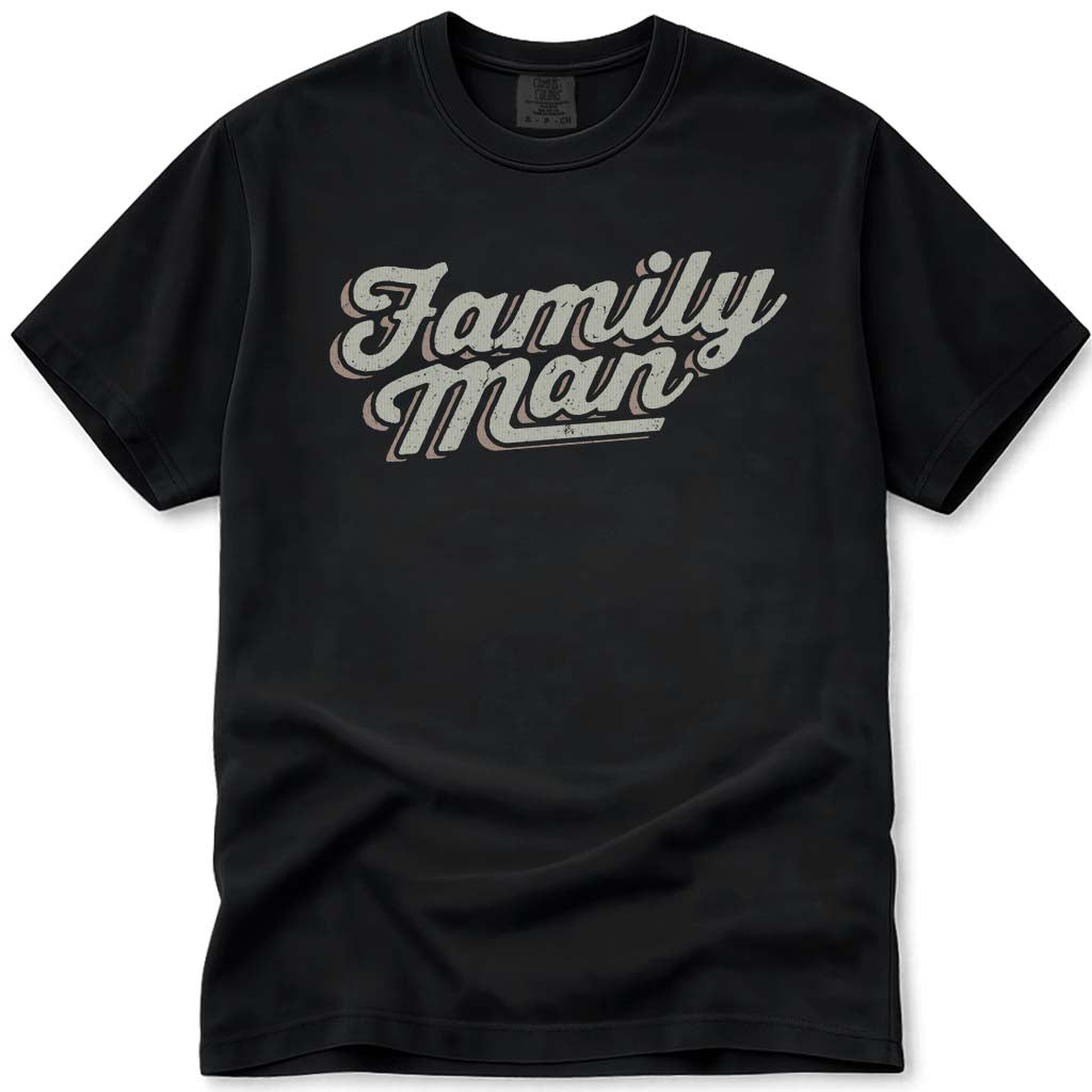 Family Man Vintage Dad T-Shirt - Black