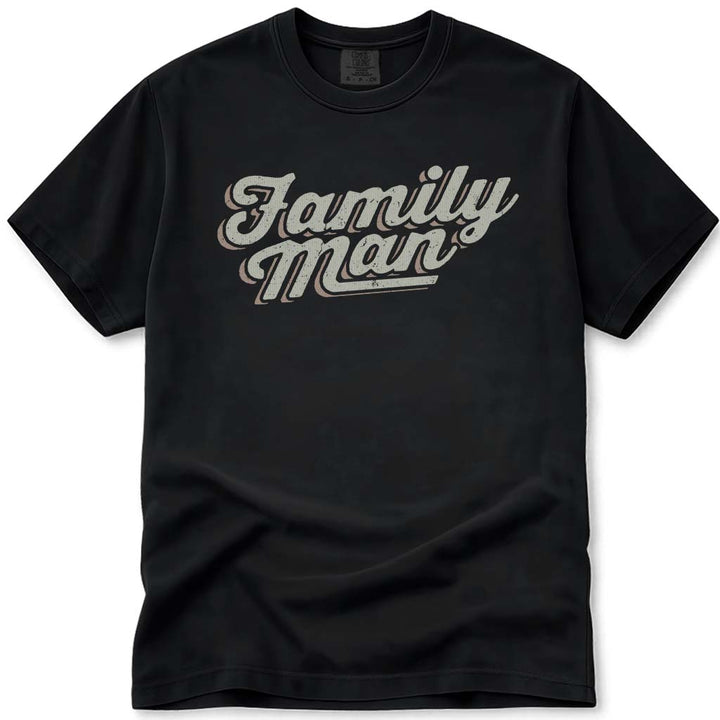 Family Man Vintage Dad T-Shirt - Black
