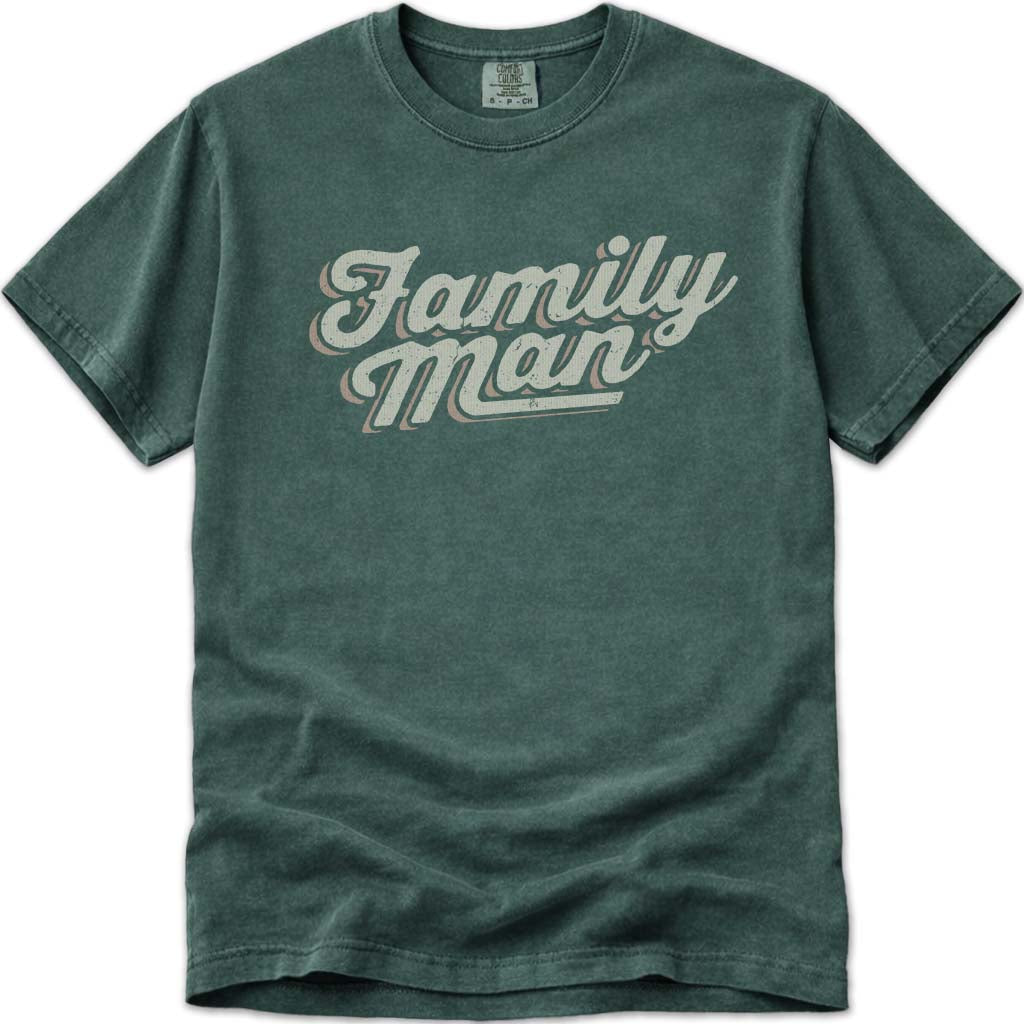 Family Man Vintage Dad T-Shirt - Blue Spruce