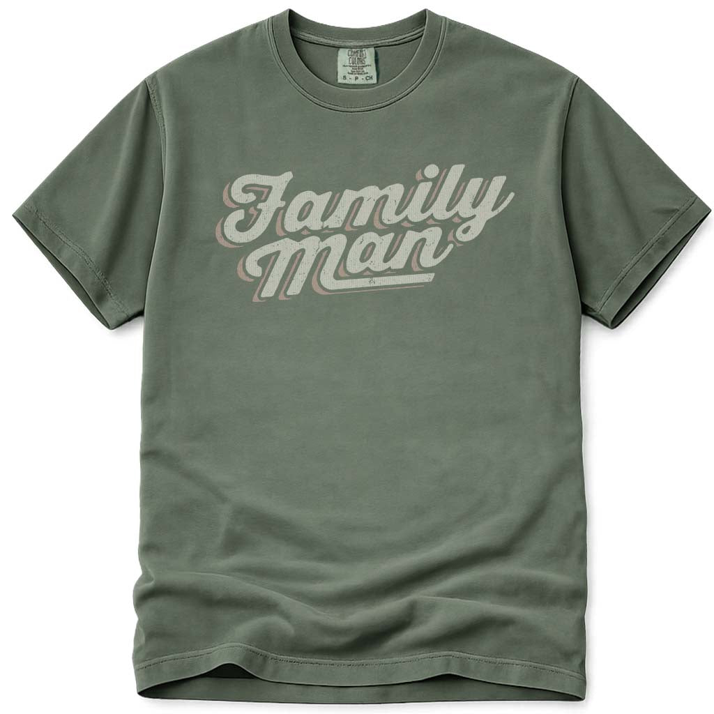 Family Man Vintage Dad T-Shirt - Moss