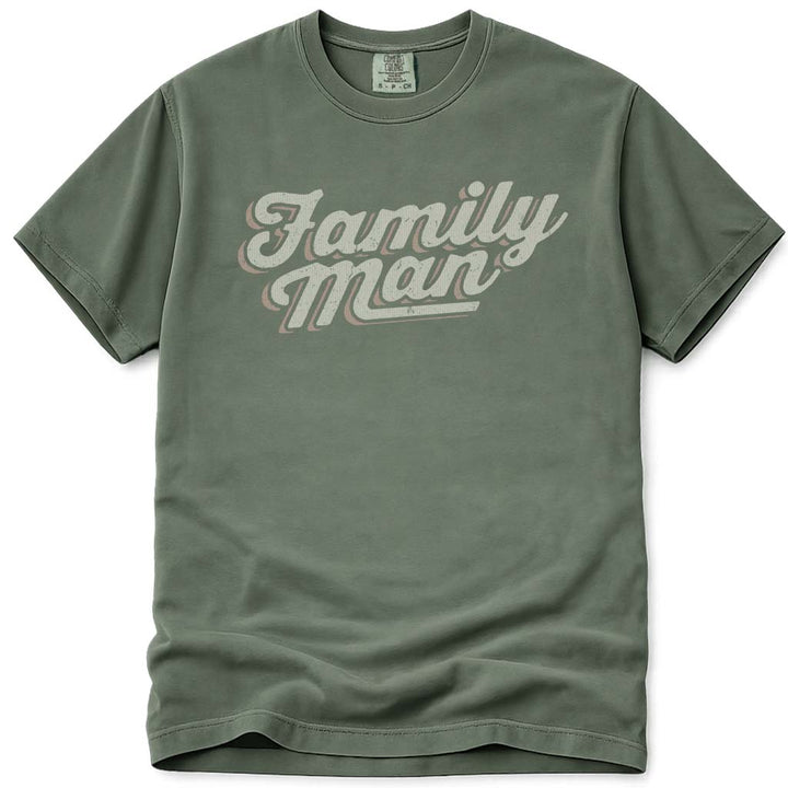Family Man Vintage Dad T-Shirt - Moss