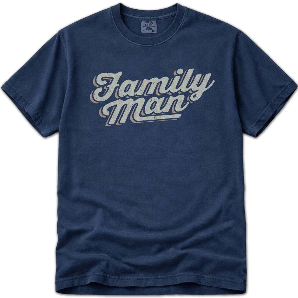 Family Man Vintage Dad T-Shirt - Navy