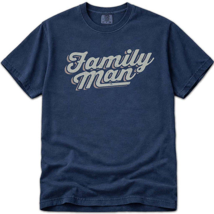 Family Man Vintage Dad T-Shirt - Navy