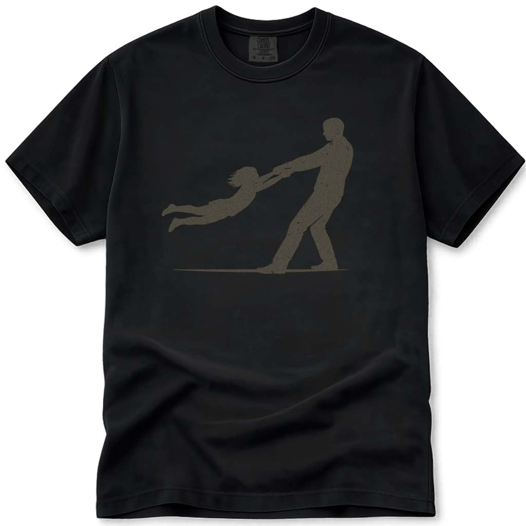 Father Daughter Swinging Girl Dad Shirt - Black